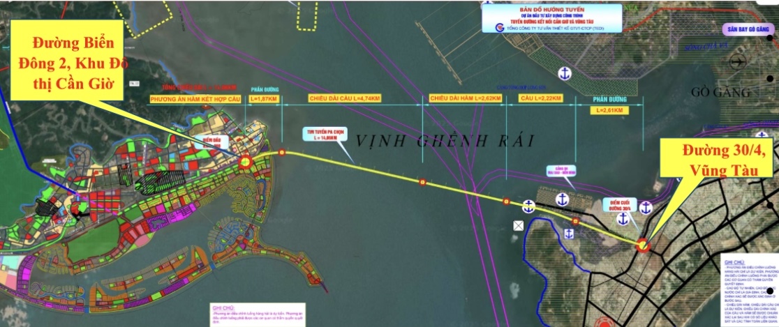 Phương án thiết kế đường vượt biển kết nối Cần Giờ và Bà Rịa - Vũng Tàu cũ; Ảnh: Sở Xây dựng TPHCM