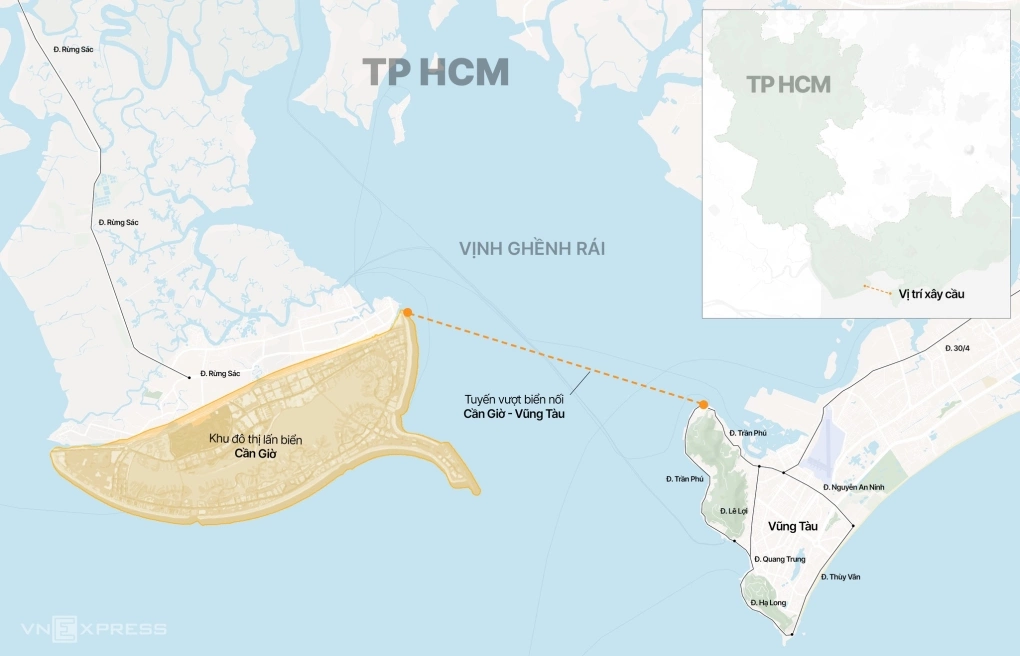 Đường vượt biển Cần Giờ - Vũng Tàu sẽ có hầm ngầm vượt...