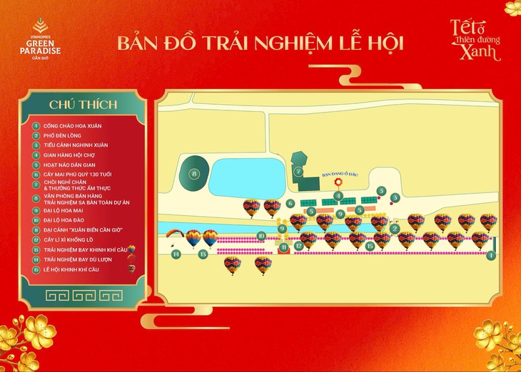 Bản đồ trả nghiệm lễ hội Xuân tại Vinhomes Cần Giờ