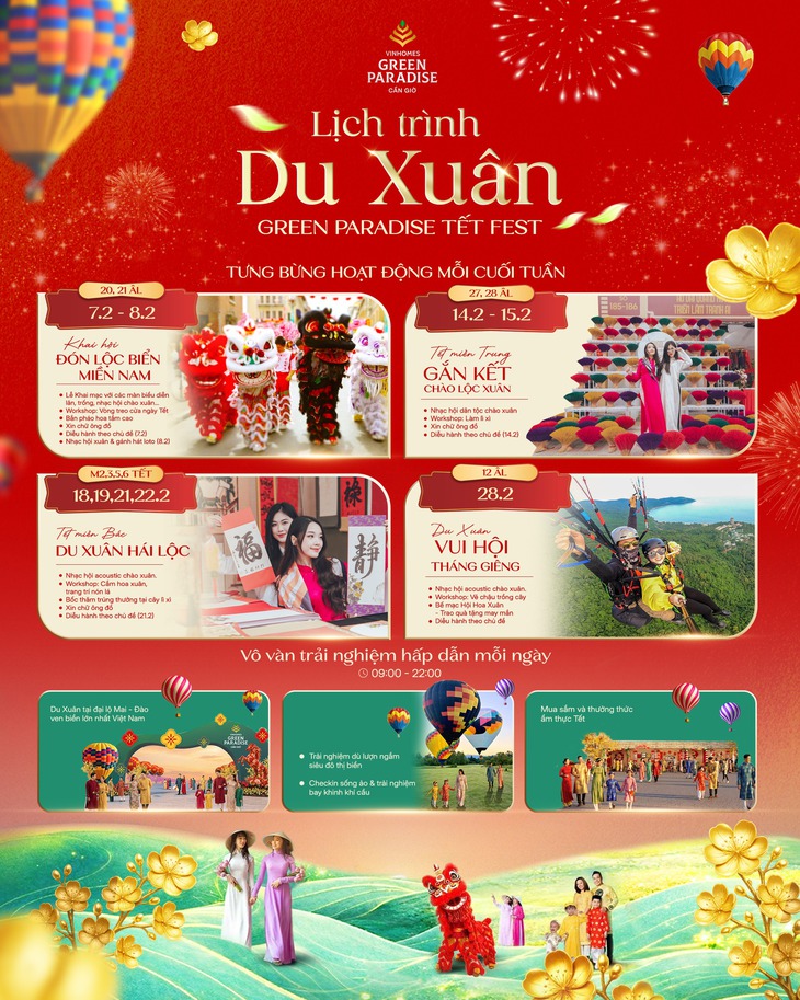 Lịch trình Du Xuân Vinhomes Green Paradise 