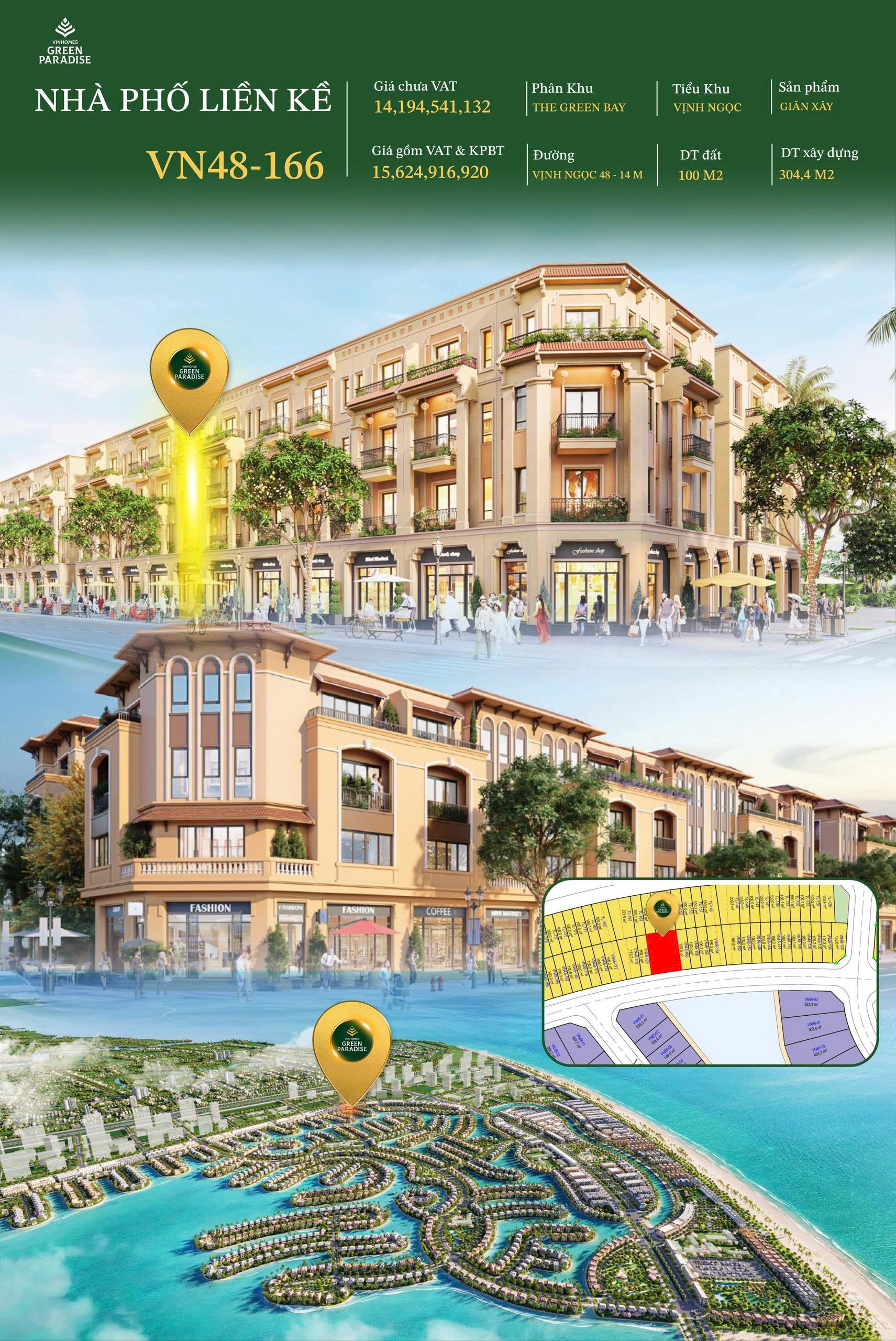 Bán nhà phố 100m2 giãn xây tại Vịnh Ngọc, Vinhomes Cần Giờ